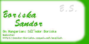 boriska sandor business card